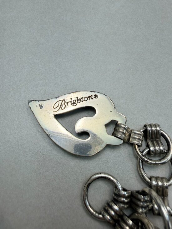 Brighton Silver Tone Chain Belt Heart Charm Adjustable Statement main image 7